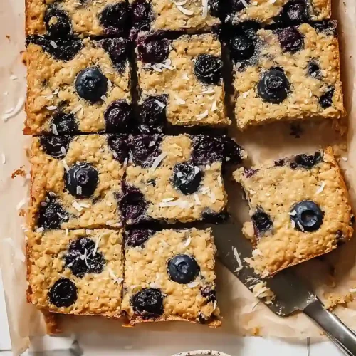 Blueberry Oatmeal Cake with Greek Yogurt