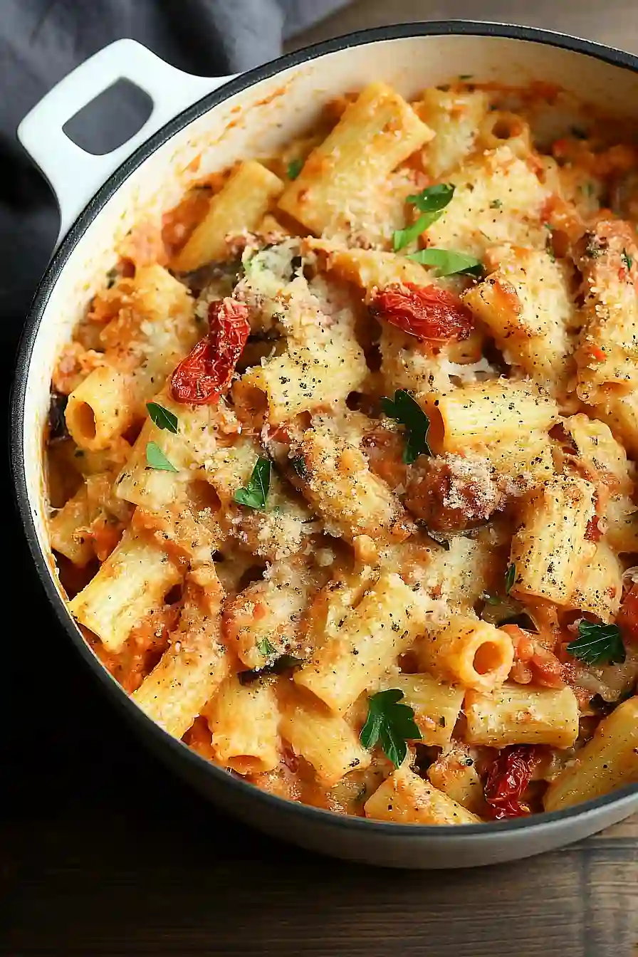 eggplant and sun dried tomato pasta