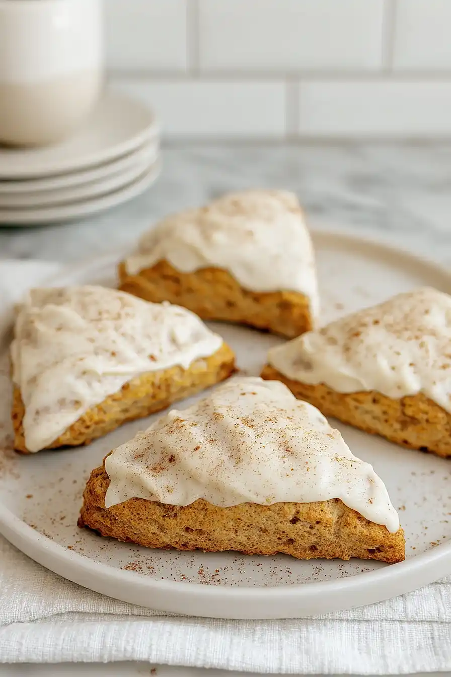pumpkin scones with cream cheese frosting