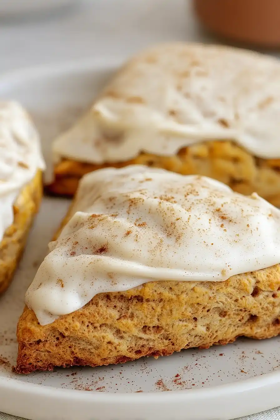pumpkin scones with cream cheese frosting