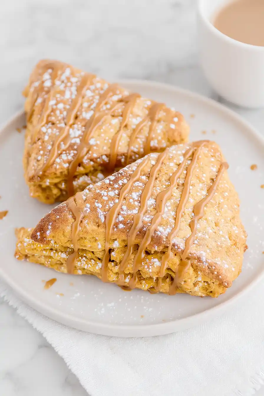 pumpkin scones with coffee glaze