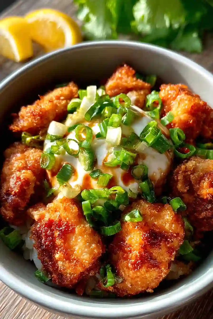 fried chicken rice bowl