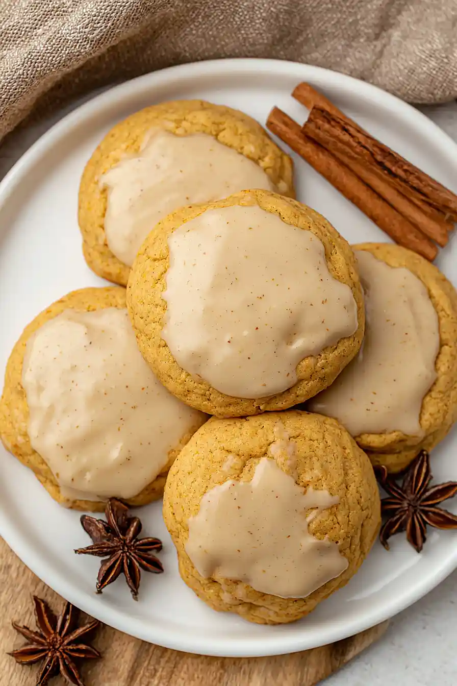 pumpkin cookies with maple glaze