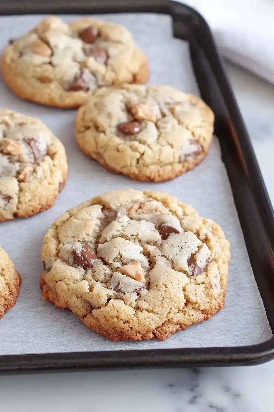 chocolate chip almond toffee cookies
