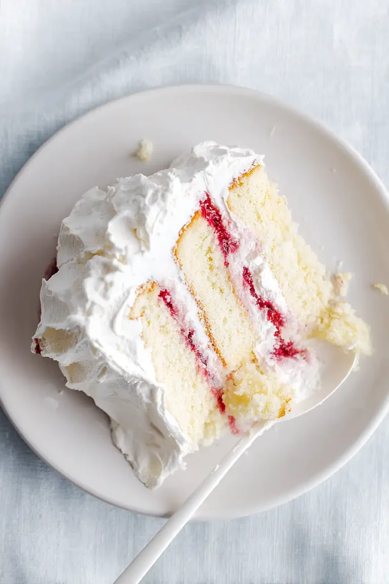 Raspberry And Cream Angel Food Cake