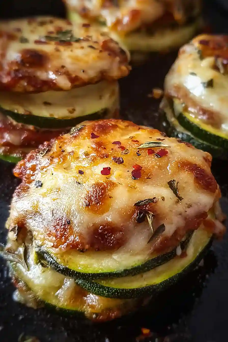 zucchini pizza stacks