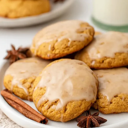 pumpkin cookies with maple glaze