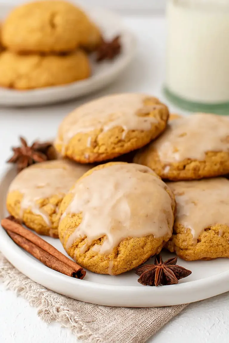 pumpkin cookies with maple glaze