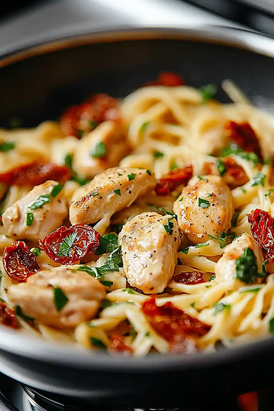 sun dried tomato and chicken linguine
