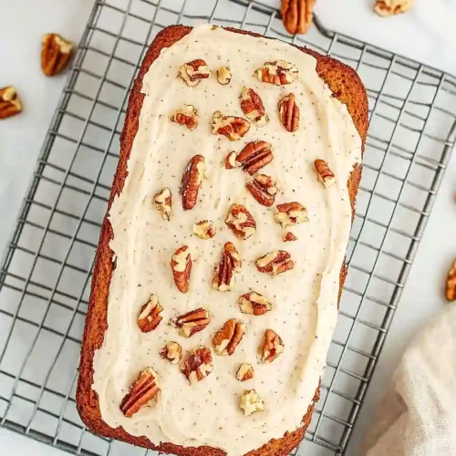pumpkin banana bread with cream cheese frosting