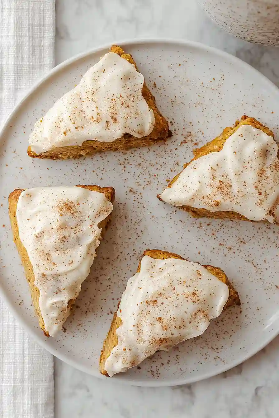 pumpkin scones with cream cheese frosting