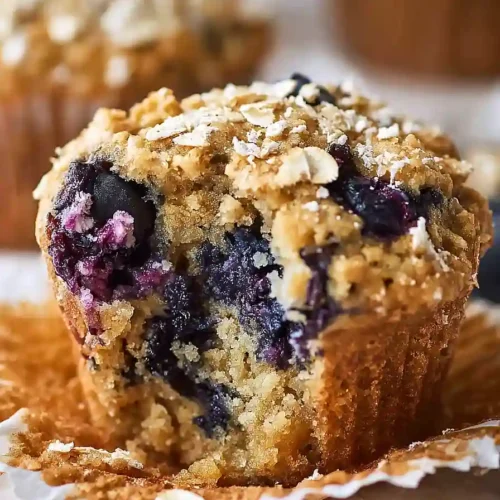 Healthy Blueberry Oatmeal Muffins