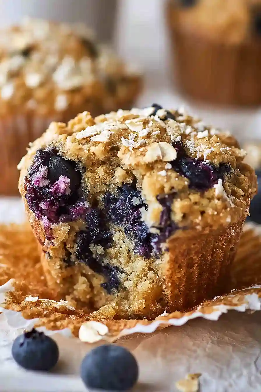 Healthy Blueberry Oatmeal Muffins