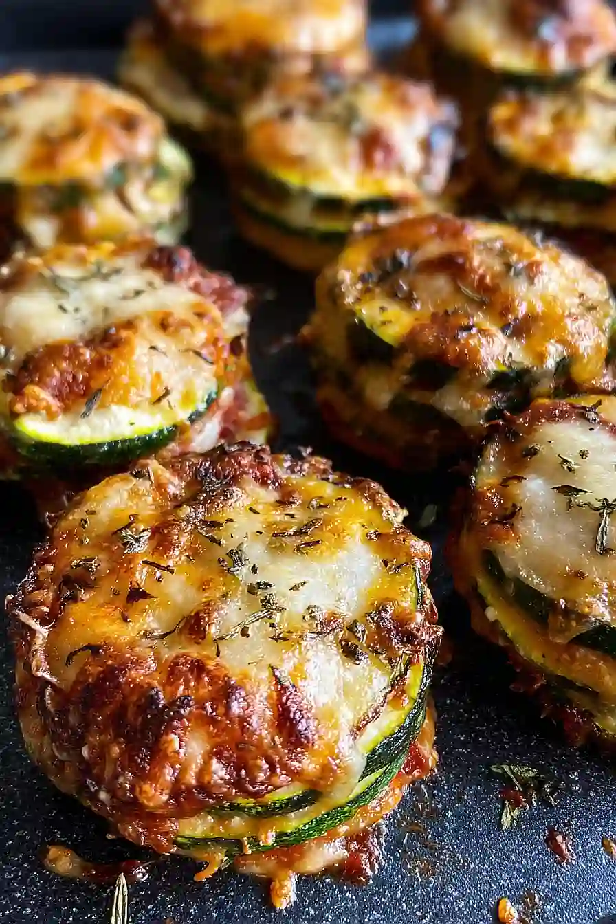 zucchini pizza stacks