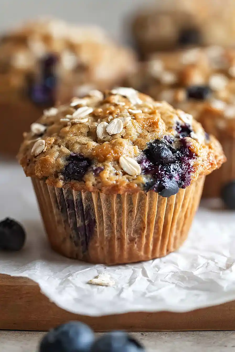 Healthy Blueberry Oatmeal Muffins