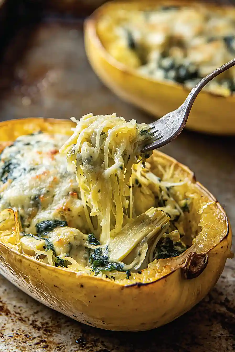 spinach artichoke spaghetti squash