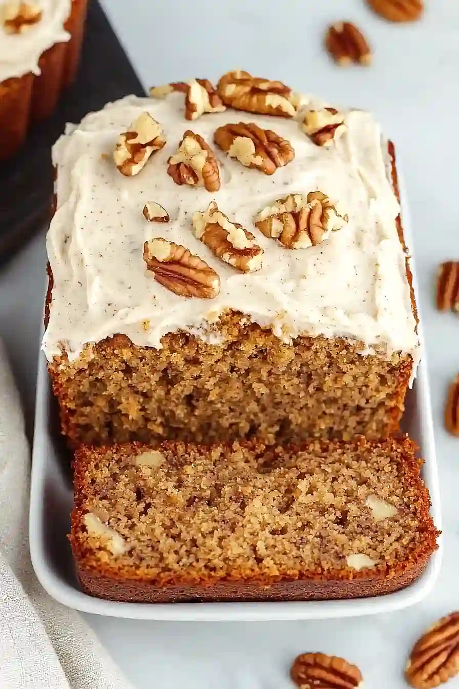 pumpkin banana bread with cream cheese frosting