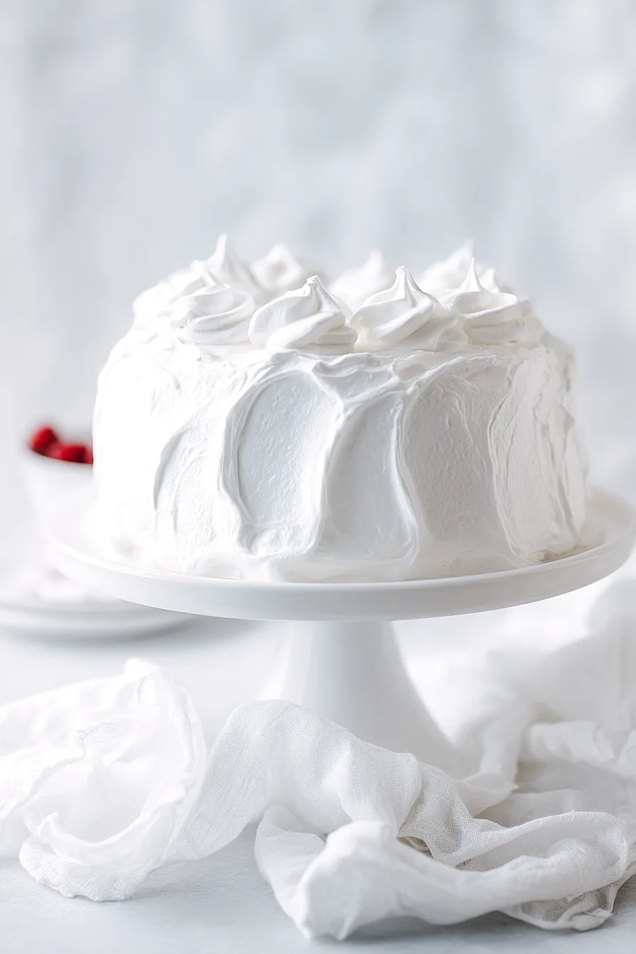 Raspberry And Cream Angel Food Cake