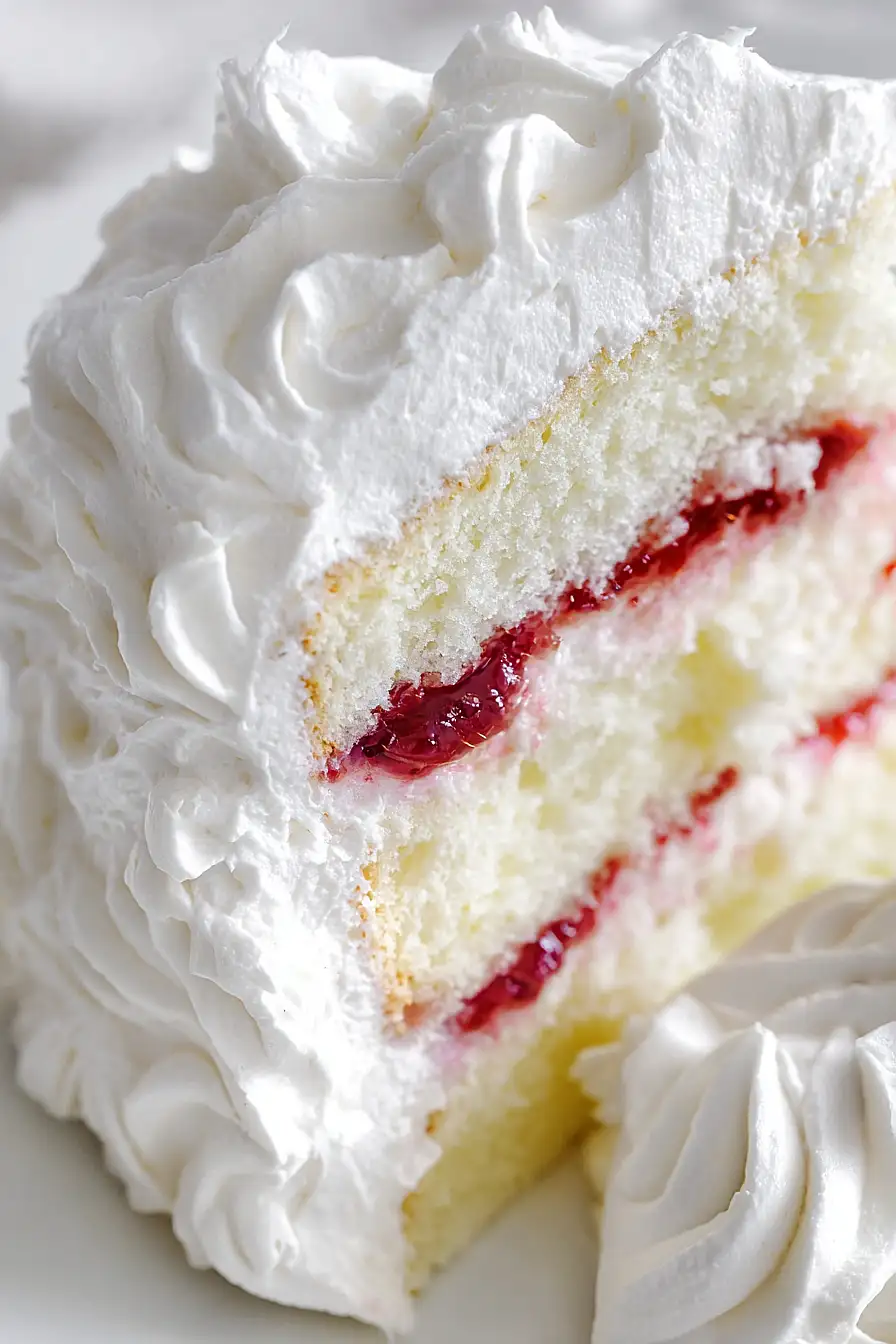 Raspberry And Cream Angel Food Cake