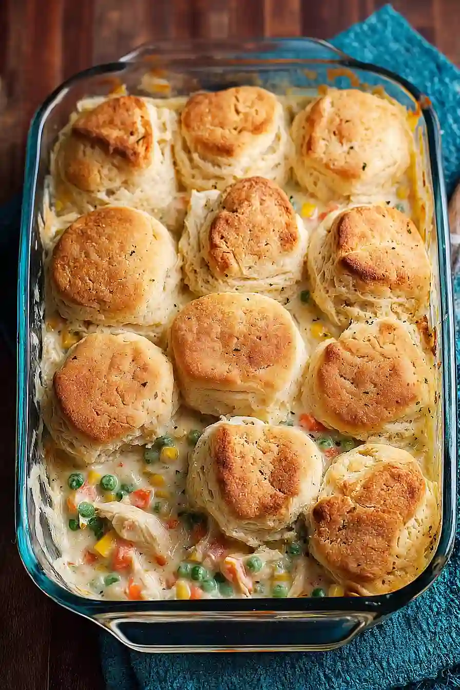 Easy Chicken Pot Pie with Biscuits