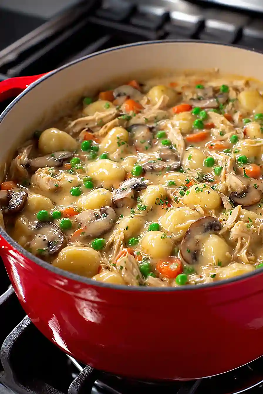 One Pot Gnocchi Chicken Pot Pie
