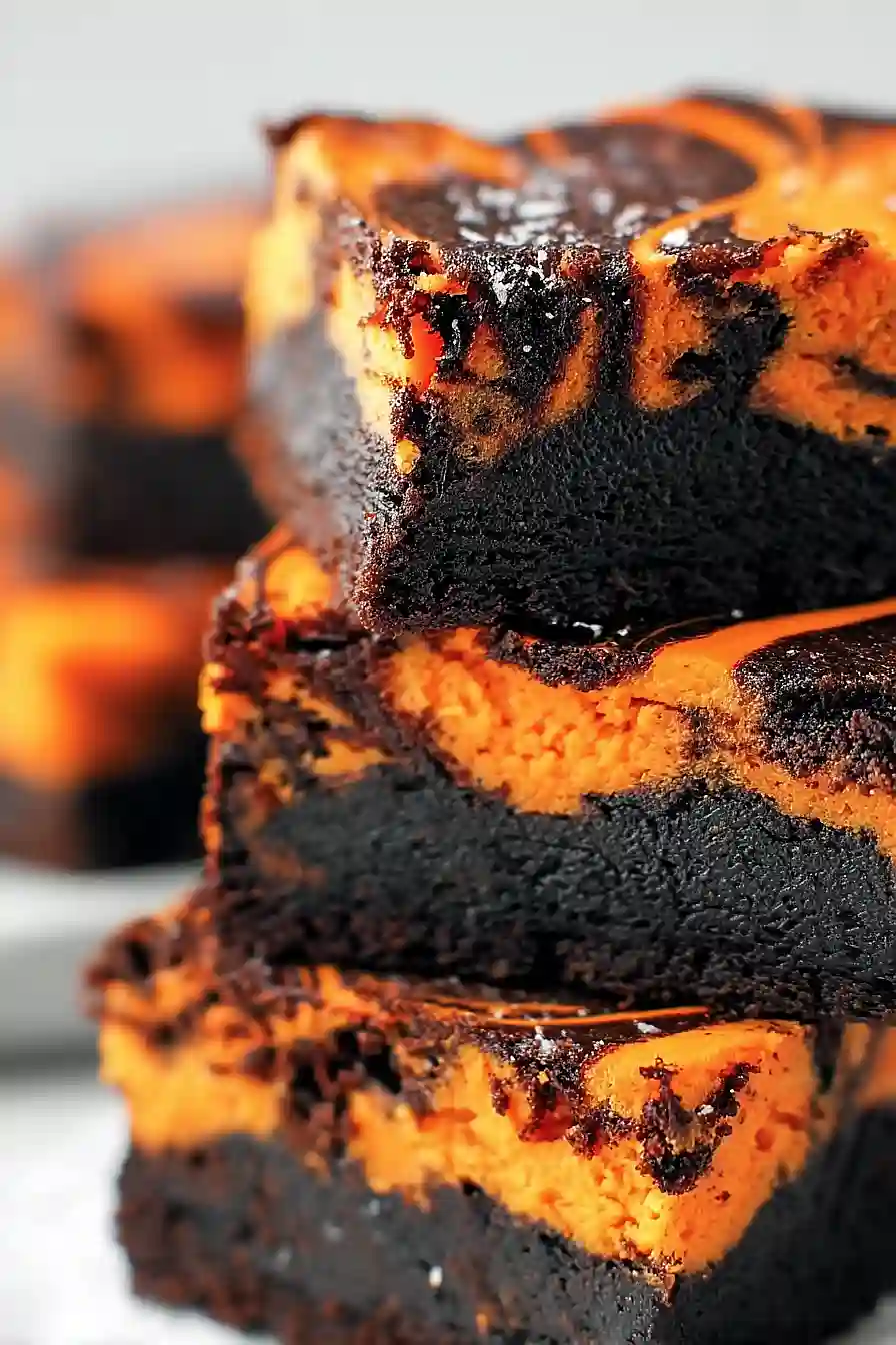 Halloween Cream Cheese Swirl Brownies