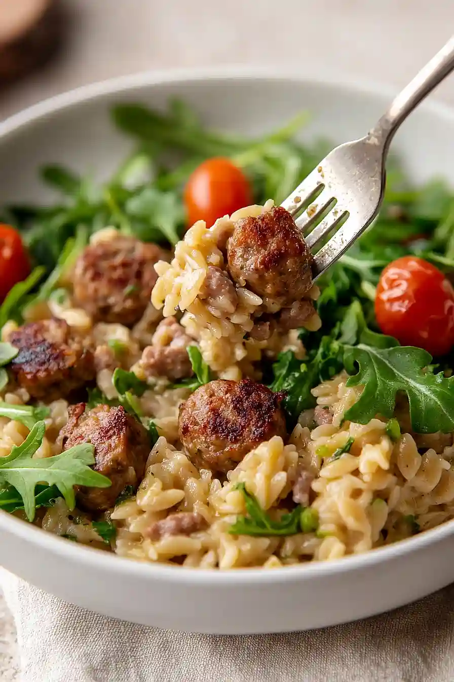 pork sausage orzotto
