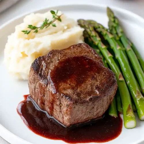 filet mignon with red wine sauce