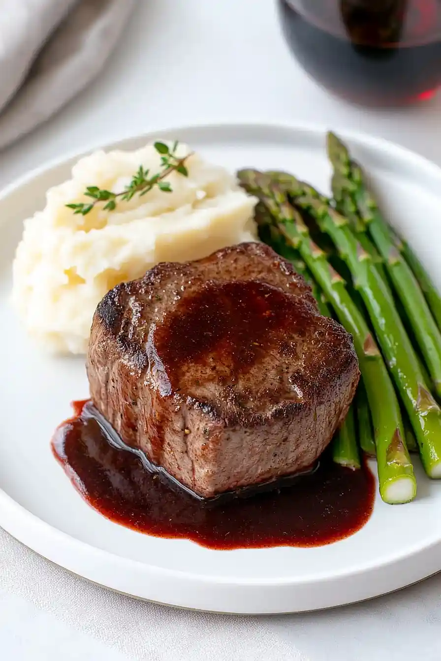 filet mignon with red wine sauce