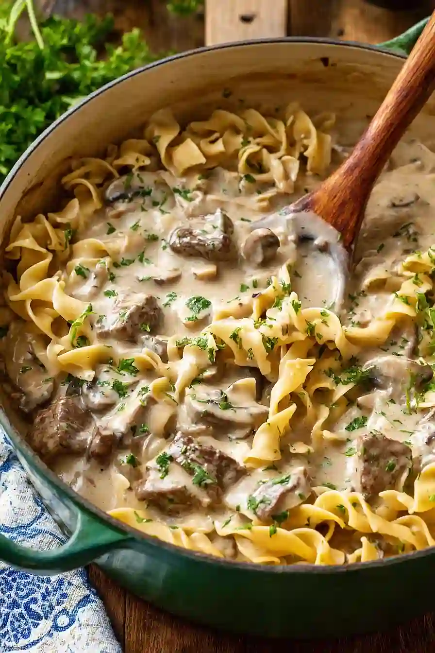 Slow Cooker Beef Stroganoff