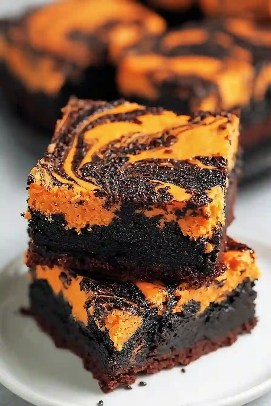 Halloween Cream Cheese Swirl Brownies