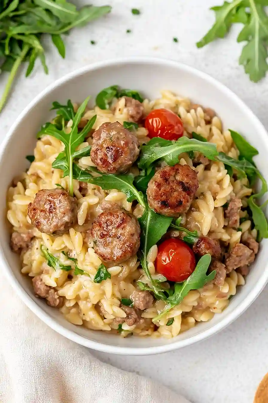 pork sausage orzotto