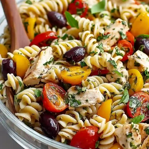 Mediterranean Chicken Pasta Salad
