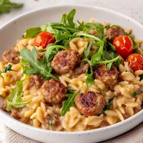 pork sausage orzotto