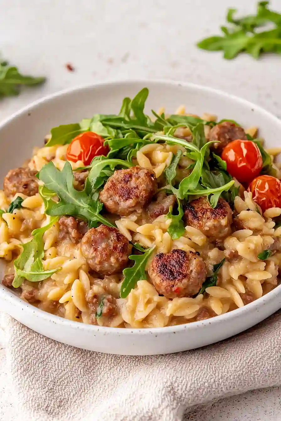 pork sausage orzotto