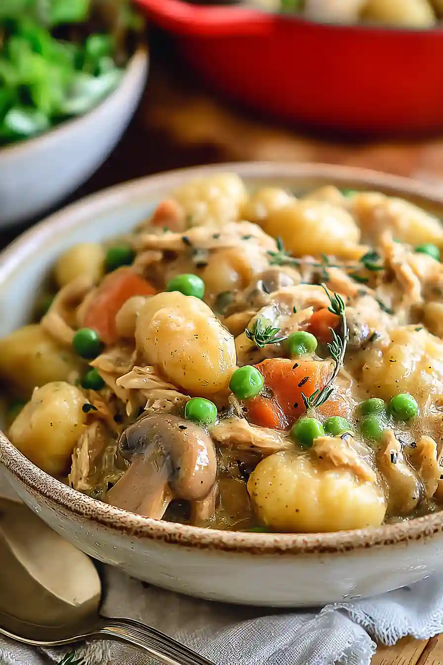 One Pot Gnocchi Chicken Pot Pie