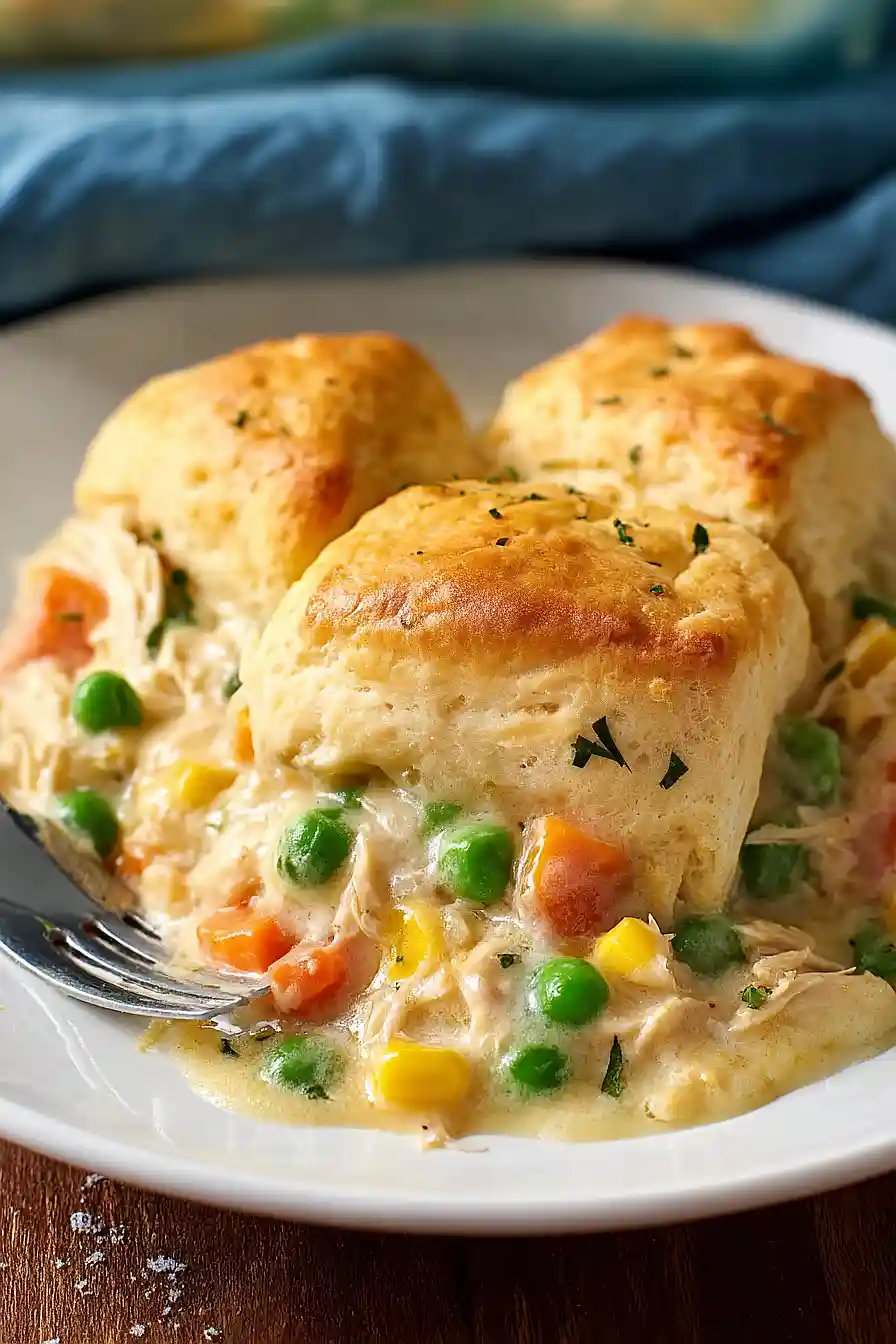Easy Chicken Pot Pie with Biscuits