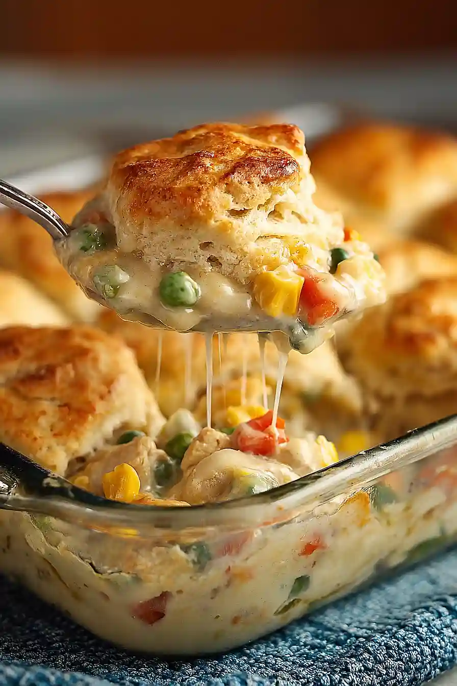 Easy Chicken Pot Pie with Biscuits