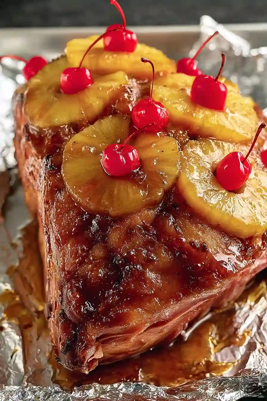 Baked Ham With Brown Sugar and Pineapple