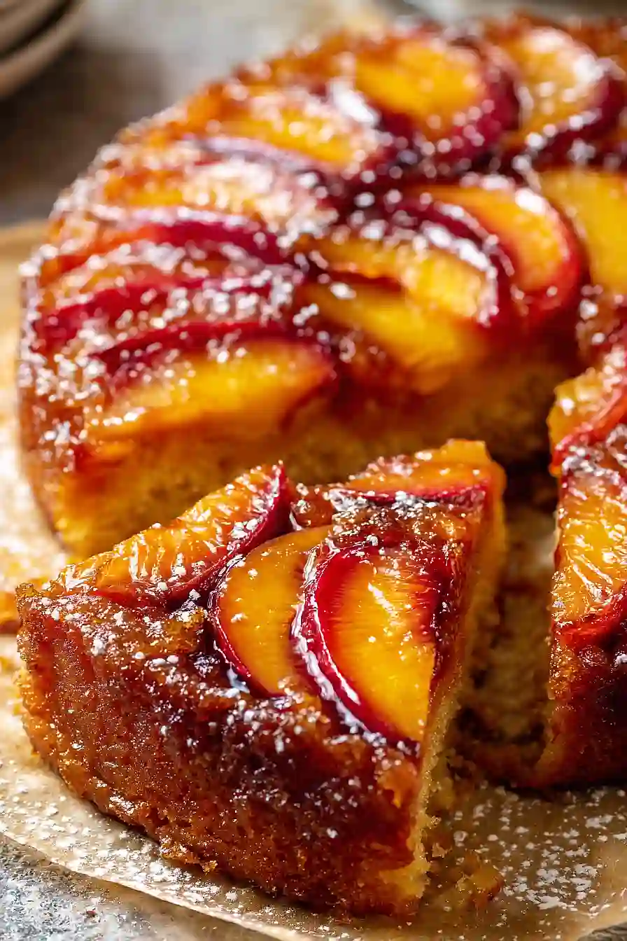 bourbon peach upside down cake