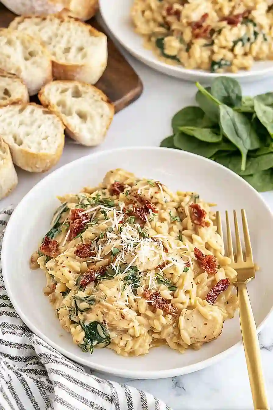crockpot tuscan chicken orzo
