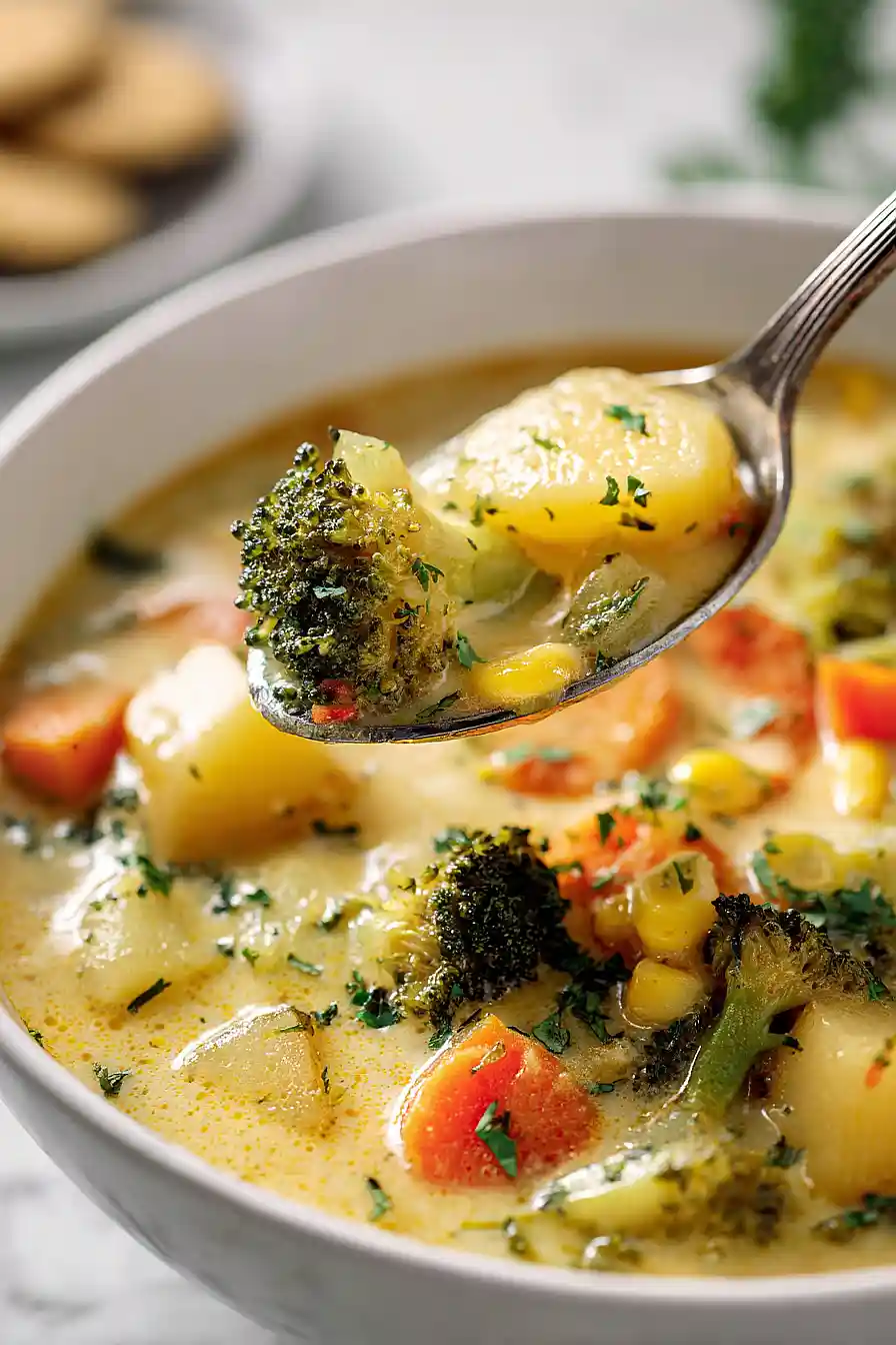 One Pot Creamy Vegetable Soup