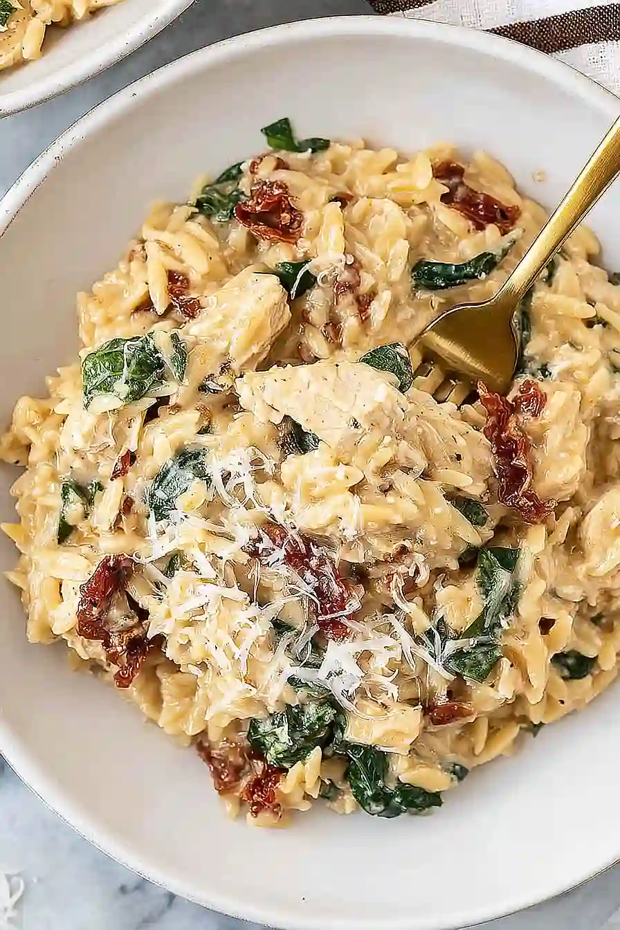 crockpot tuscan chicken orzo