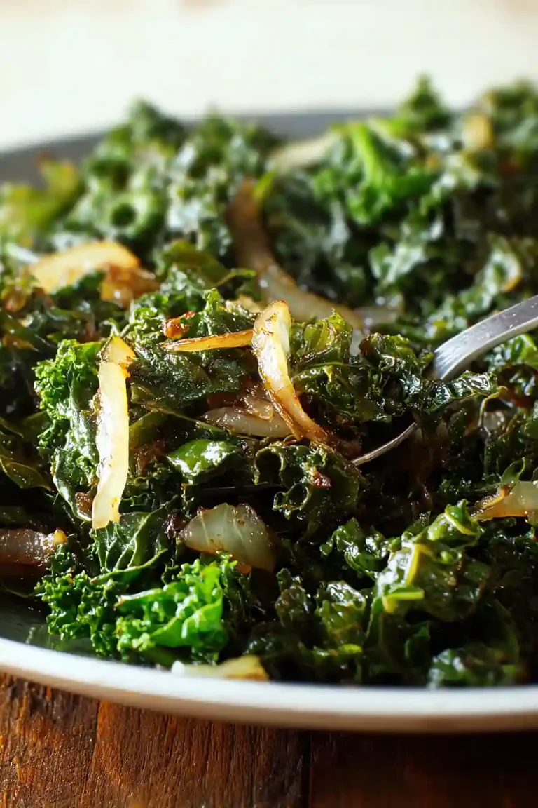 Sauteed Kale with Caramelized Onions