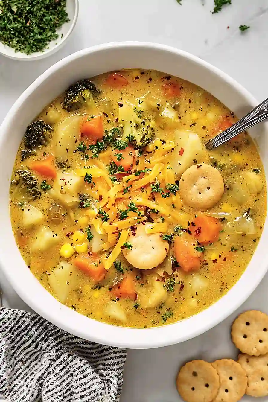 One Pot Creamy Vegetable Soup