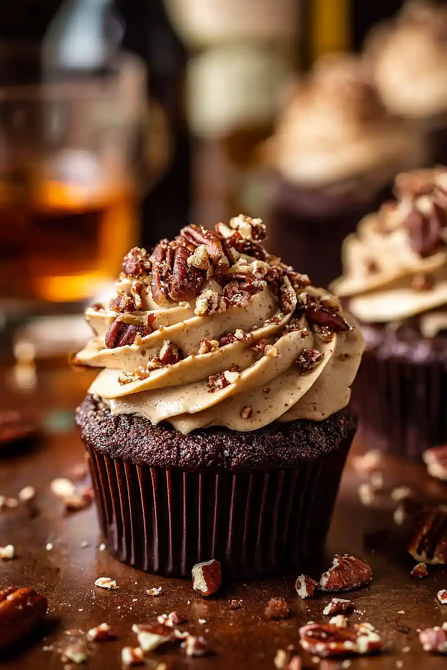 chocolate pecan pie cupcakes
