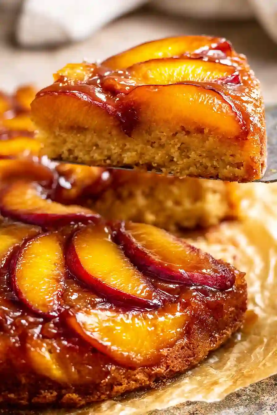 bourbon peach upside down cake