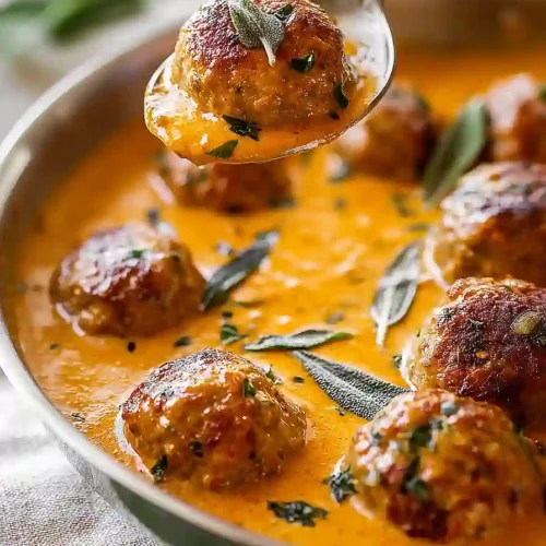 Turkey Meatballs in Pumpkin Sage Sauce