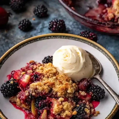 apple and blackberry crumble