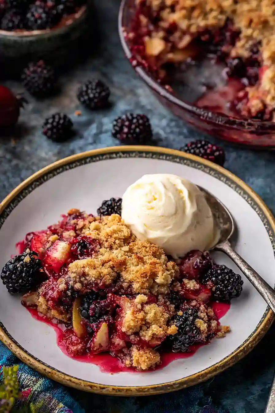 apple and blackberry crumble